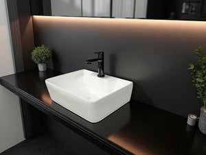 Delta 2 in 1 Table Top & Wall Mount Ceramic Wash Basin White(16*12*5) Wall Hung Basin (White)