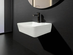 Delta 2 in 1 Table Top & Wall Mount Ceramic Wash Basin White(16*12*5) Wall Hung Basin (White)