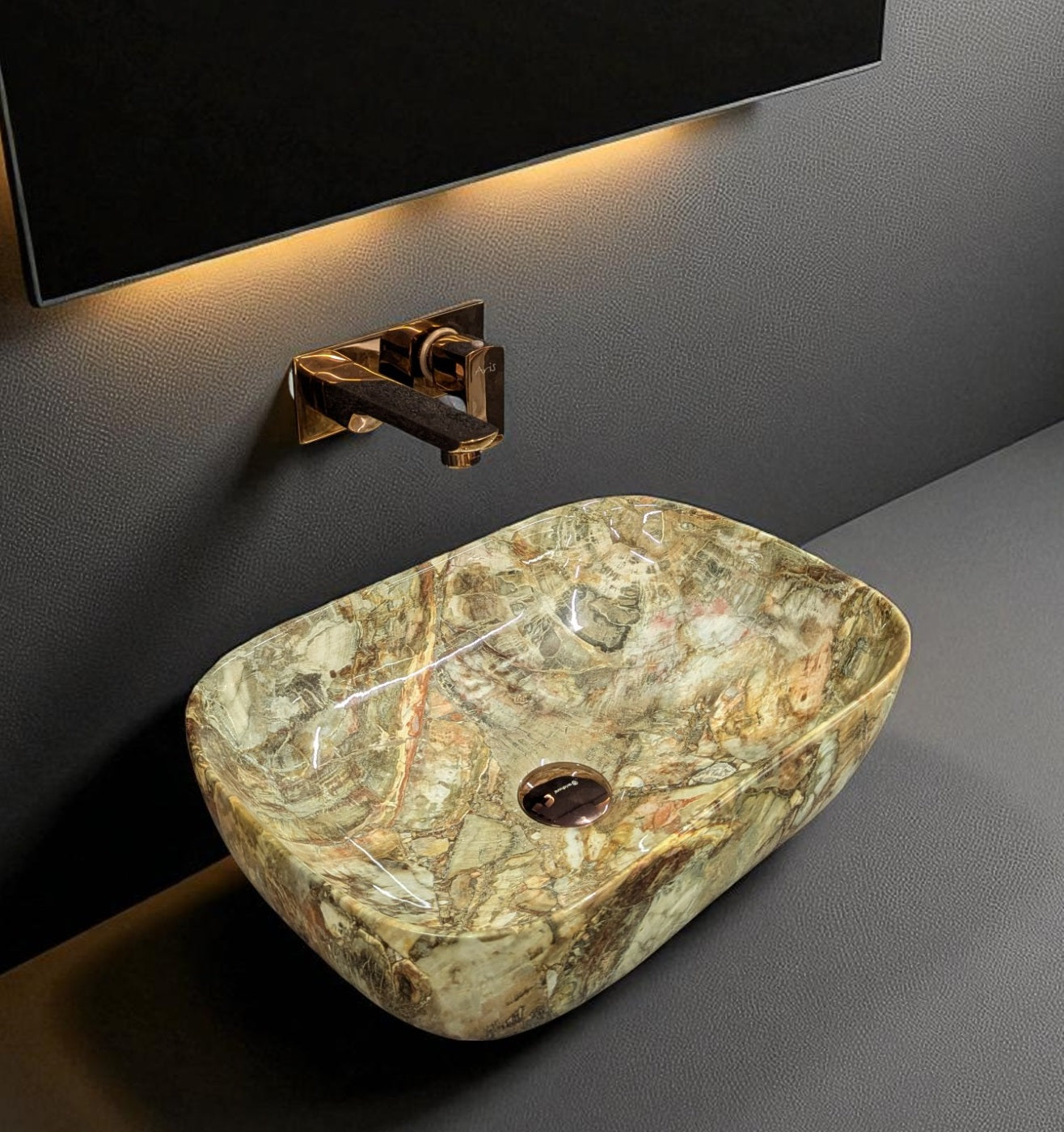 DELTA Table Top Premium Designer Ceramic Wash Basin (RJ_M43) (M43) 18*13*5 Table Top Basin (White)