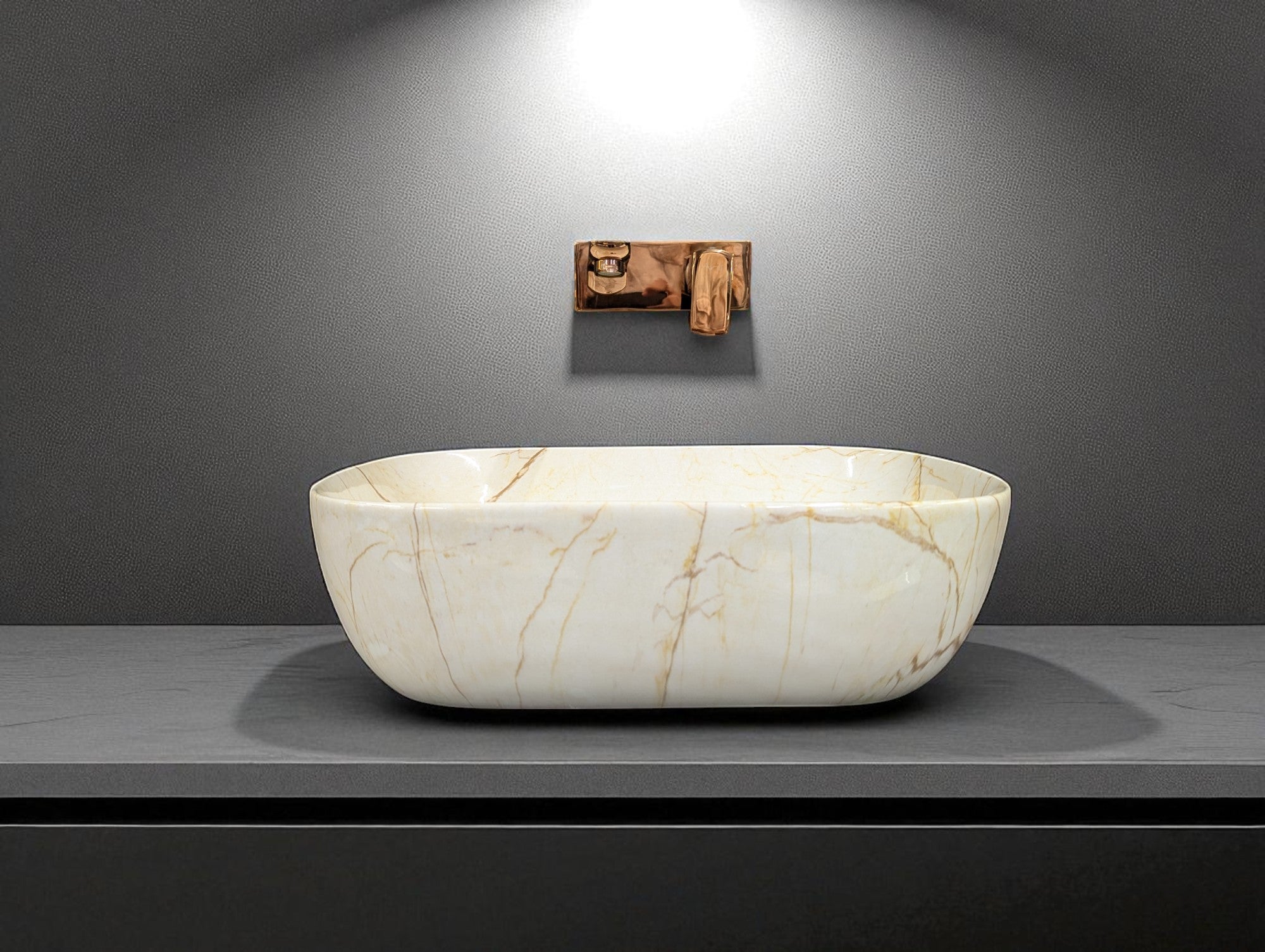 DELTA Table Top Premium Designer Ceramic Wash Basin(0040) (18x13x5)(0040) Table Top Basin (White)