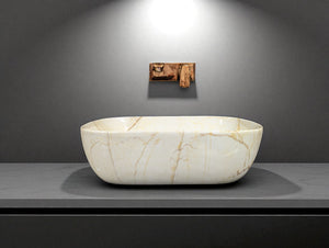 DELTA Table Top Premium Designer Ceramic Wash Basin(0040) (18x13x5)(0040) Table Top Basin (White)
