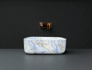 Delta Premium Table Top Designer Wash Basin(M61) (16*12*5)(Multicolor)