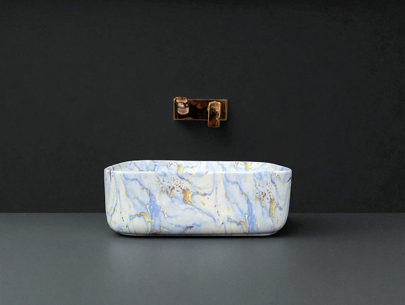 Delta Premium Table Top Designer Wash Basin(M61) (16*12*5)(Multicolor)