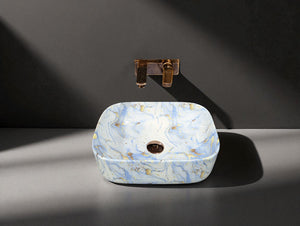Delta Premium Table Top Designer Wash Basin(M61) (16*12*5)(Multicolor)