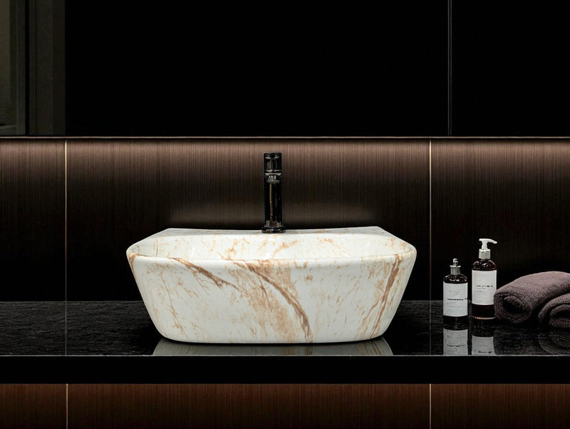 Delta 2 in 1 Table Top & Wall Hung Designer Wash Basin(M10) (16*12*5) Wall Hung Basin(Multicolor)