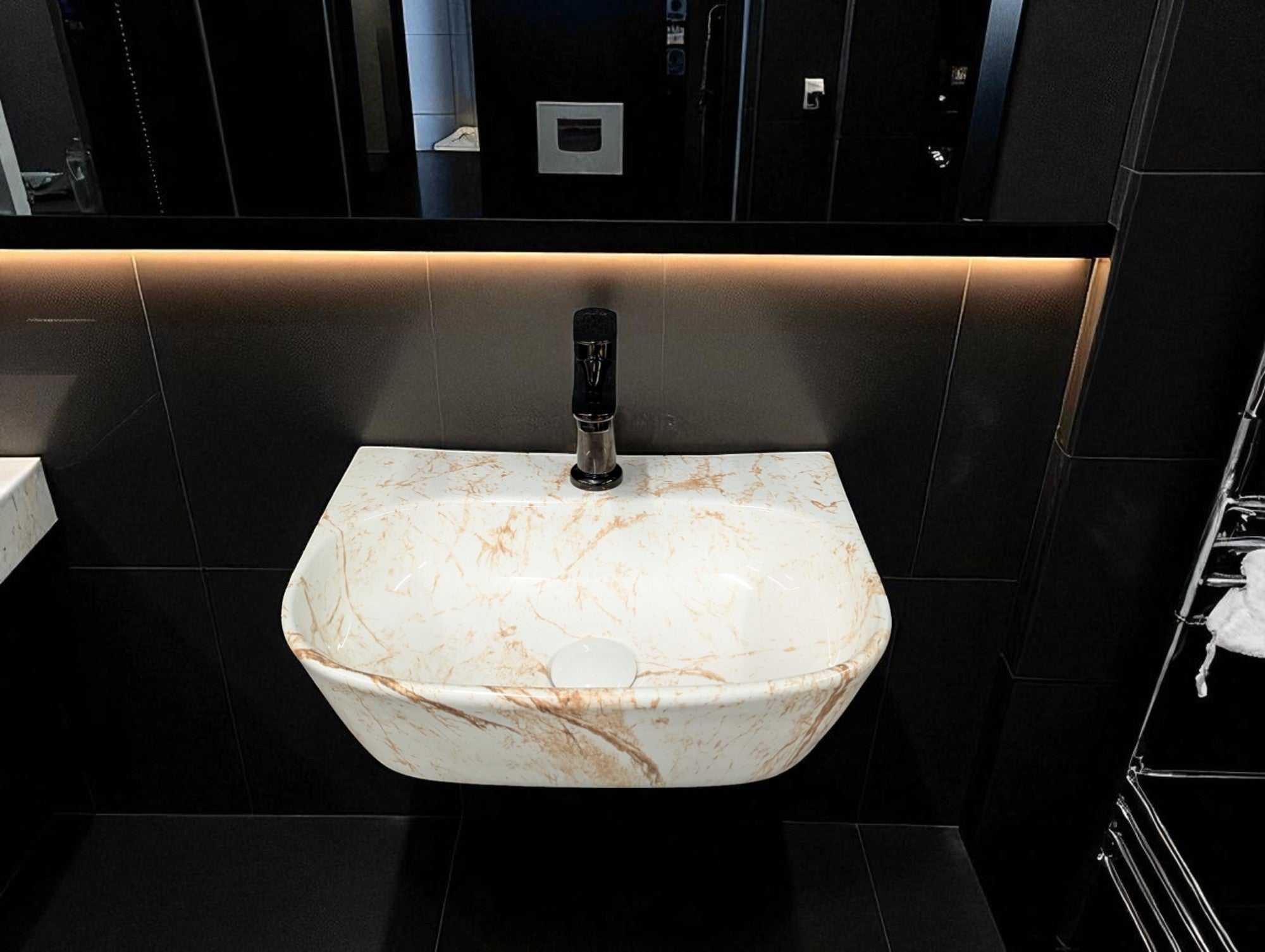 Delta 2 in 1 Table Top & Wall Hung Designer Wash Basin(M10) (16*12*5) Wall Hung Basin(Multicolor)