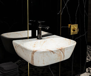 Delta 2 in 1 Table Top & Wall Hung Designer Wash Basin(M10) (16*12*5) Wall Hung Basin(Multicolor)