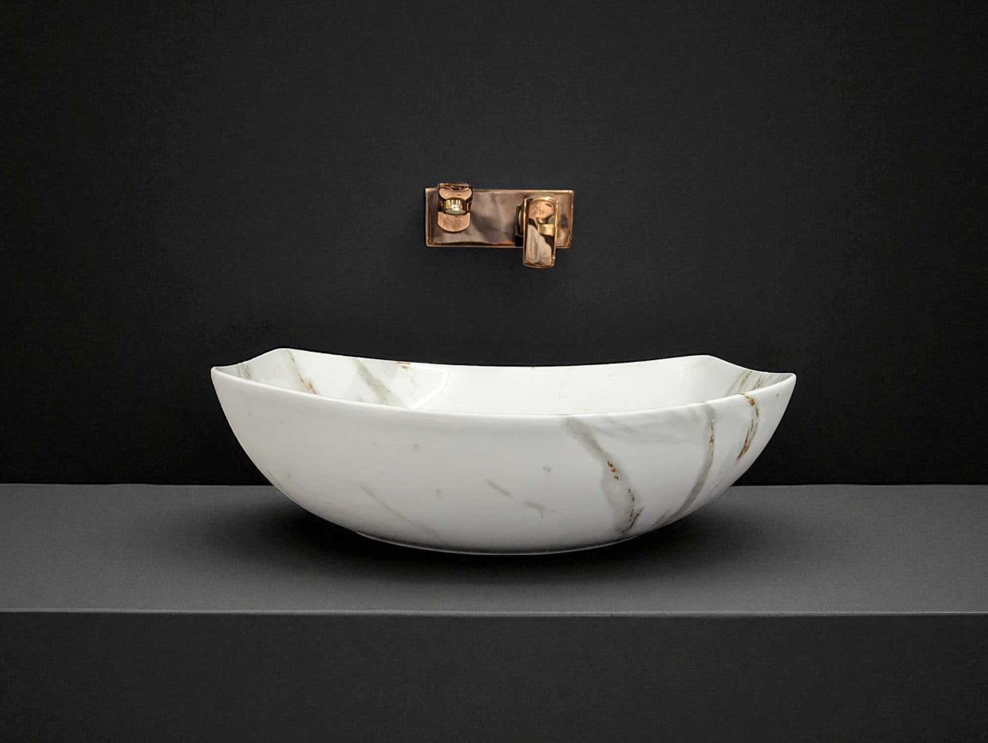 DELTA Premium Designer Ceramic Wash basin Matt Finish (M34) (18x13x5) Table Top Basin (Multicolor)