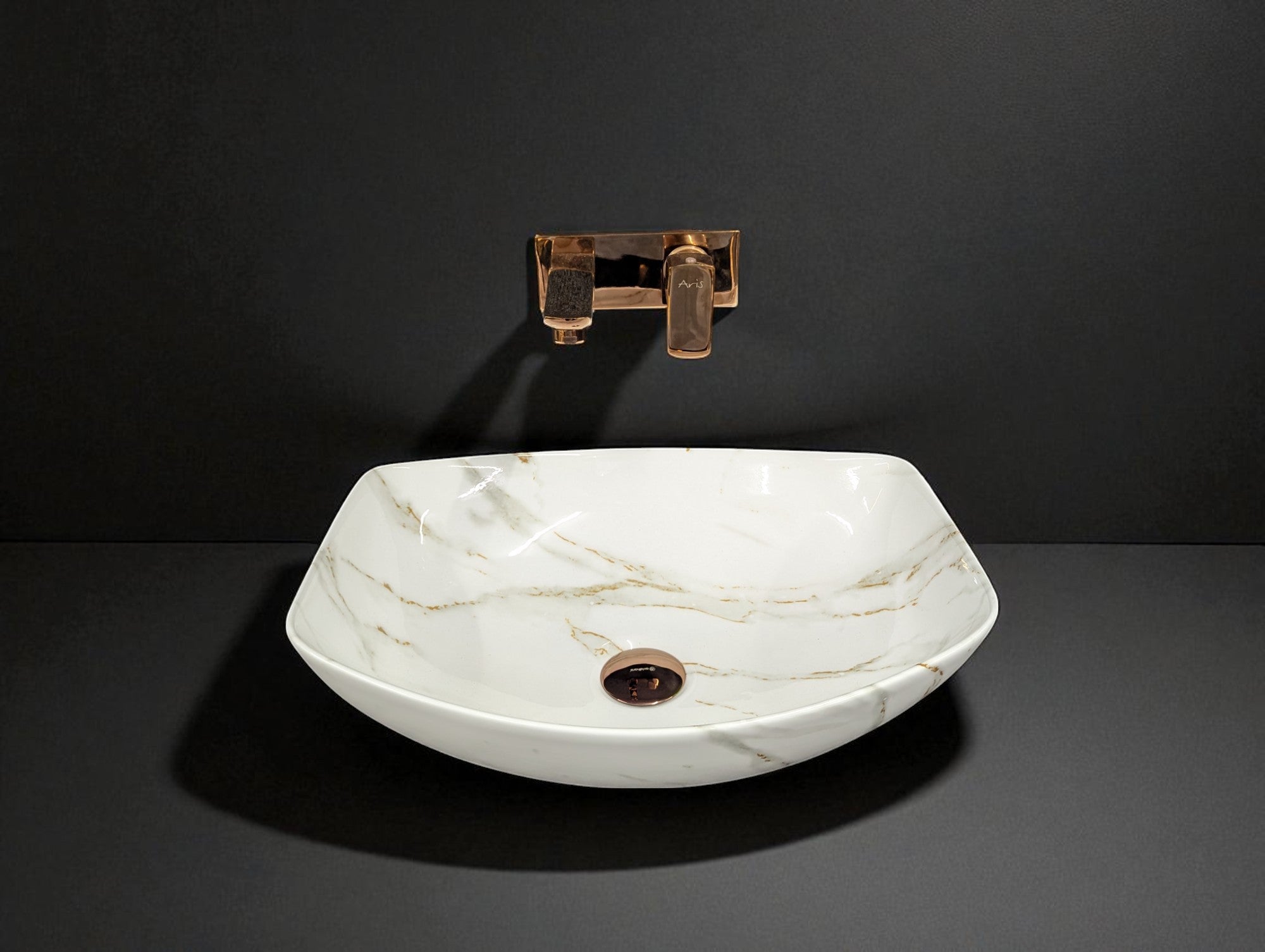 DELTA Premium Designer Ceramic Wash basin Matt Finish (M34) (18x13x5) Table Top Basin (Multicolor)