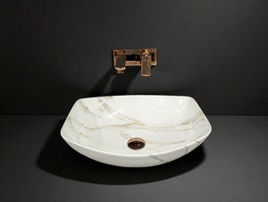 DELTA Premium Designer Ceramic Wash basin Matt Finish (M34) (18x13x5) Table Top Basin (Multicolor)