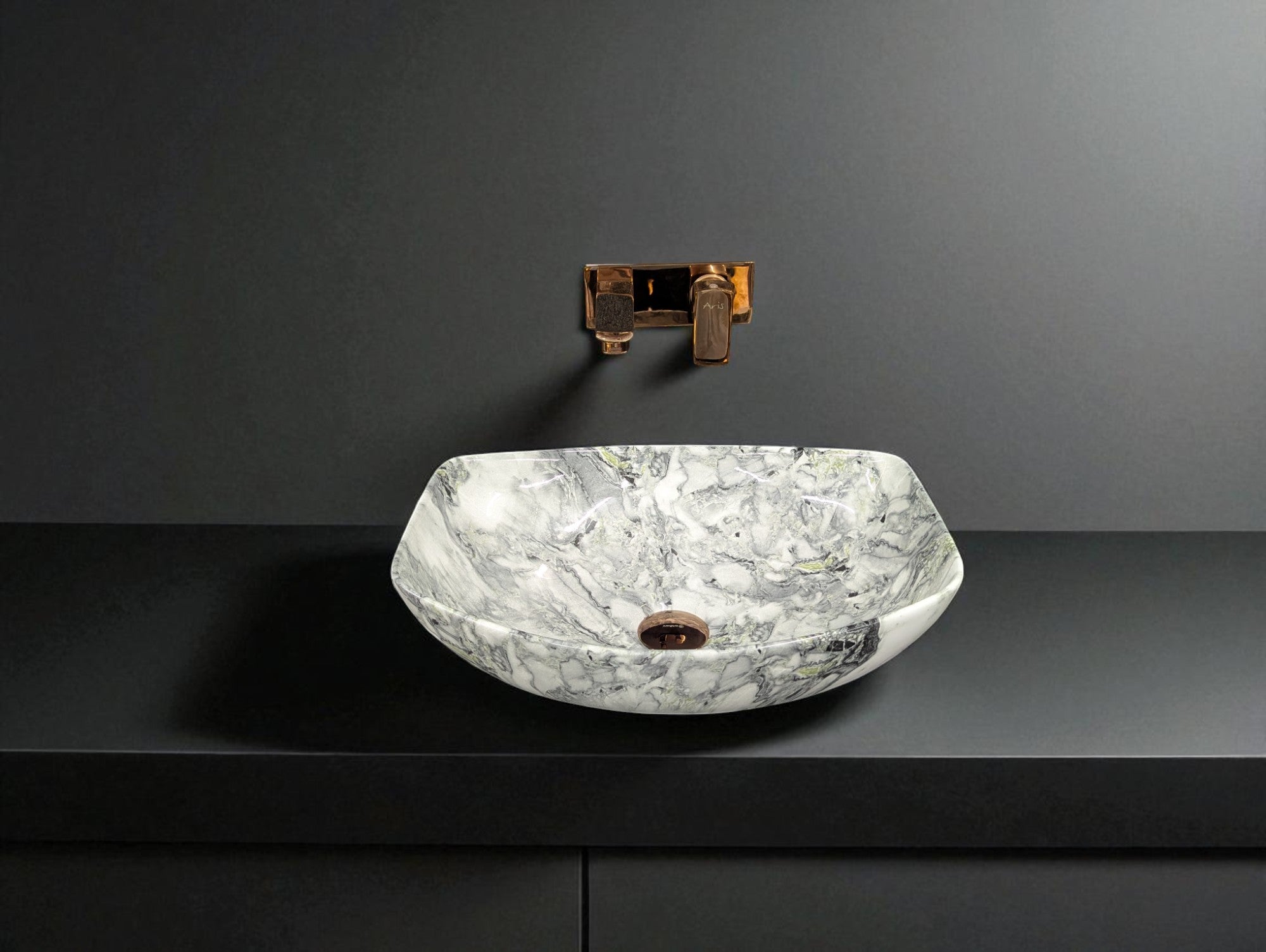 DELTA Premium Designer Ceramic Wash basin Matt Finish (M41) (18x13x5) Table Top Basin (Multicolor)