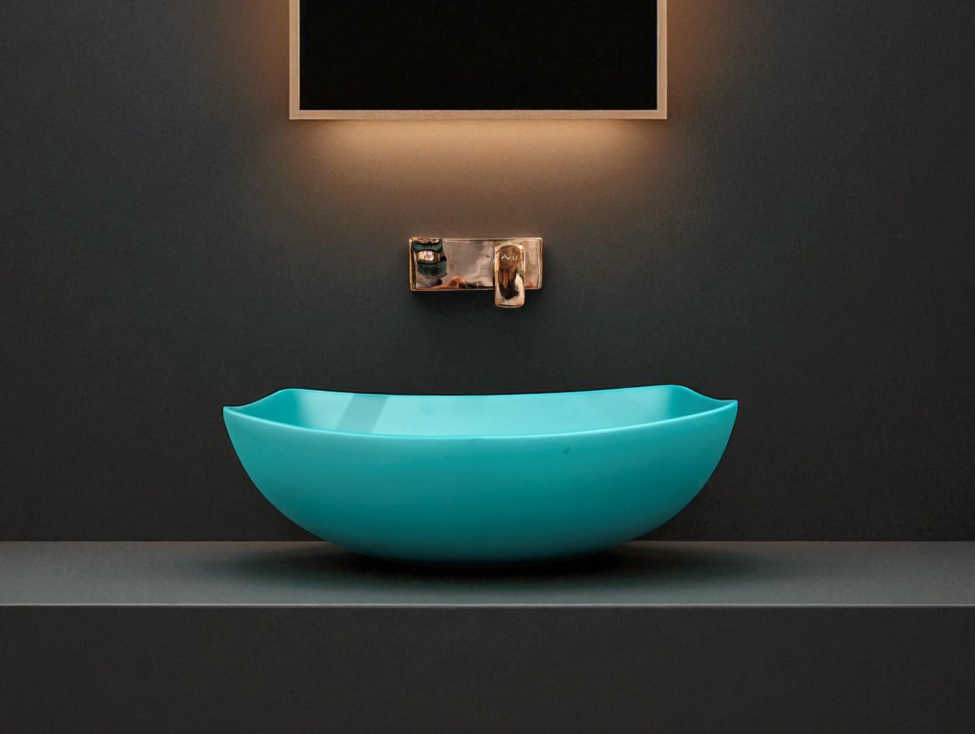 DELTA Premium Designer Ceramic Wash basin Matt Finish (Green) (18x13x5) Table Top Basin (Multicolor)