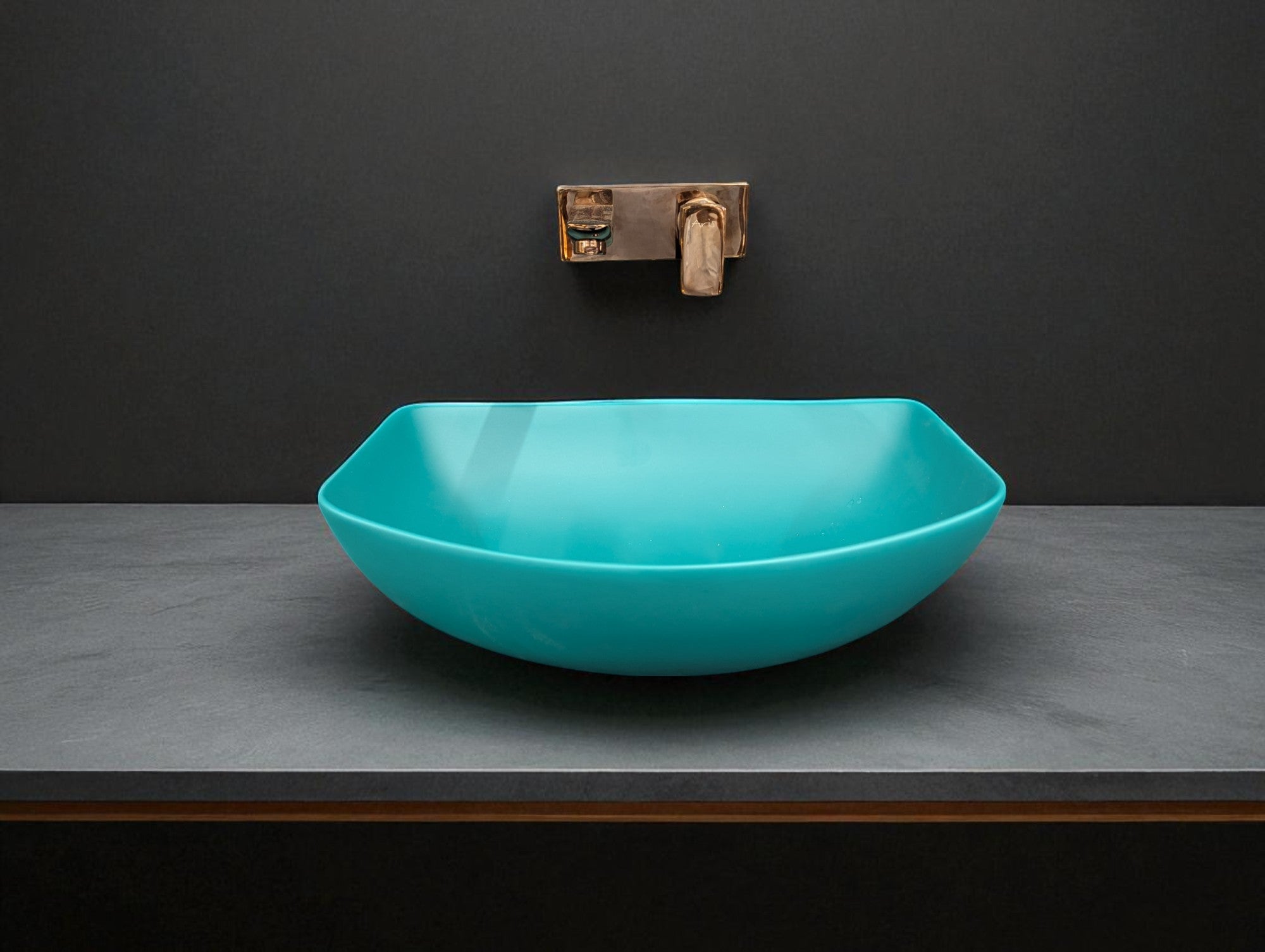 DELTA Premium Designer Ceramic Wash basin Matt Finish (Green) (18x13x5) Table Top Basin (Multicolor)