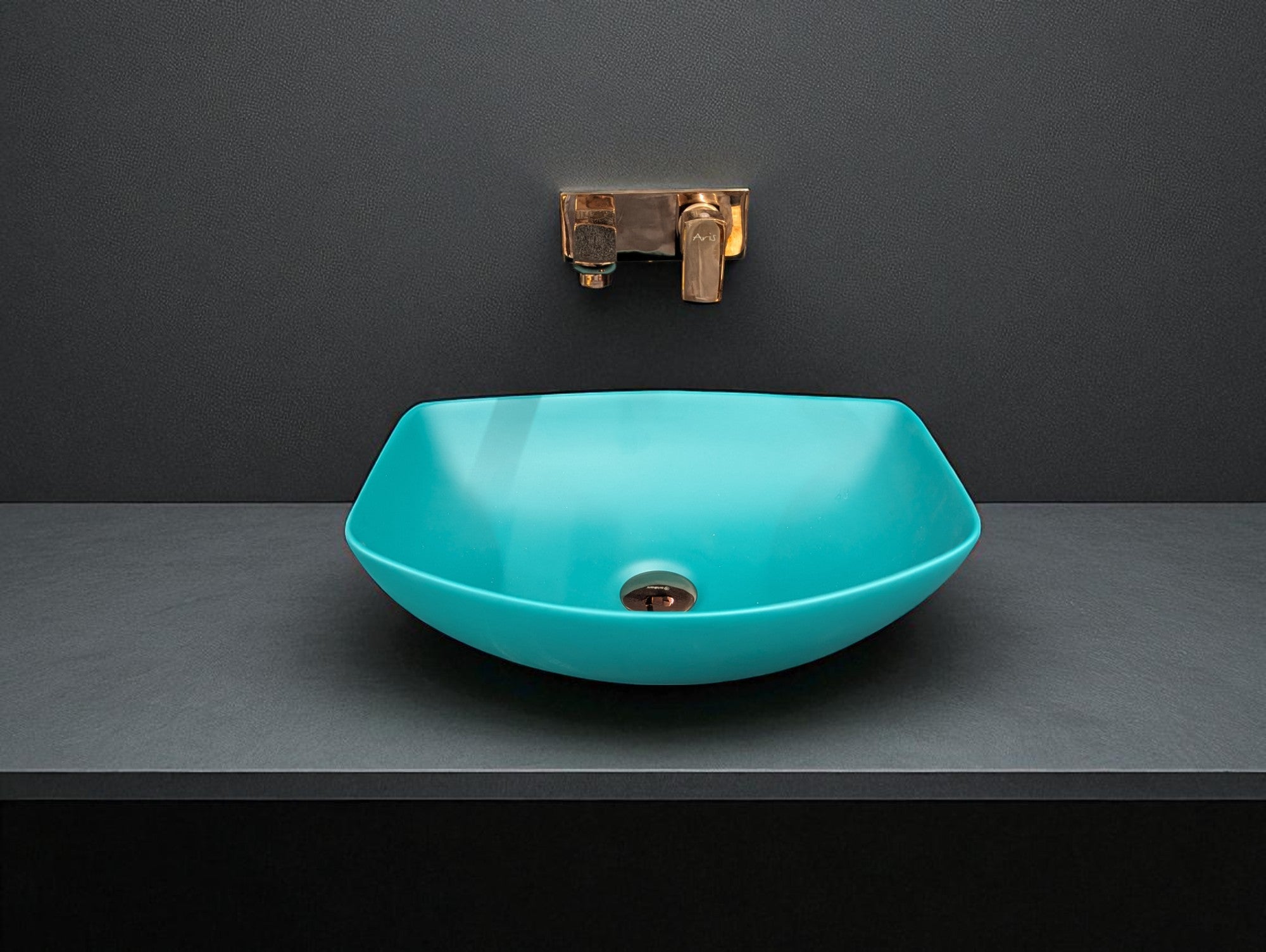 DELTA Premium Designer Ceramic Wash basin Matt Finish (Green) (18x13x5) Table Top Basin (Multicolor)