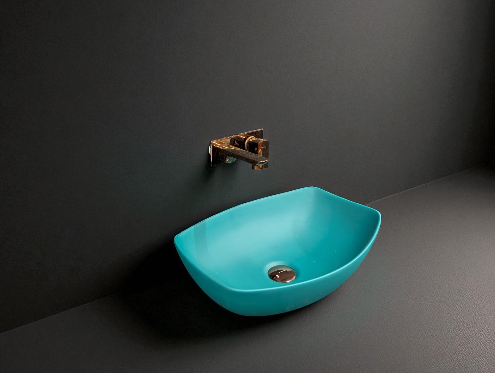 DELTA Premium Designer Ceramic Wash basin Matt Finish (Green) (18x13x5) Table Top Basin (Multicolor)