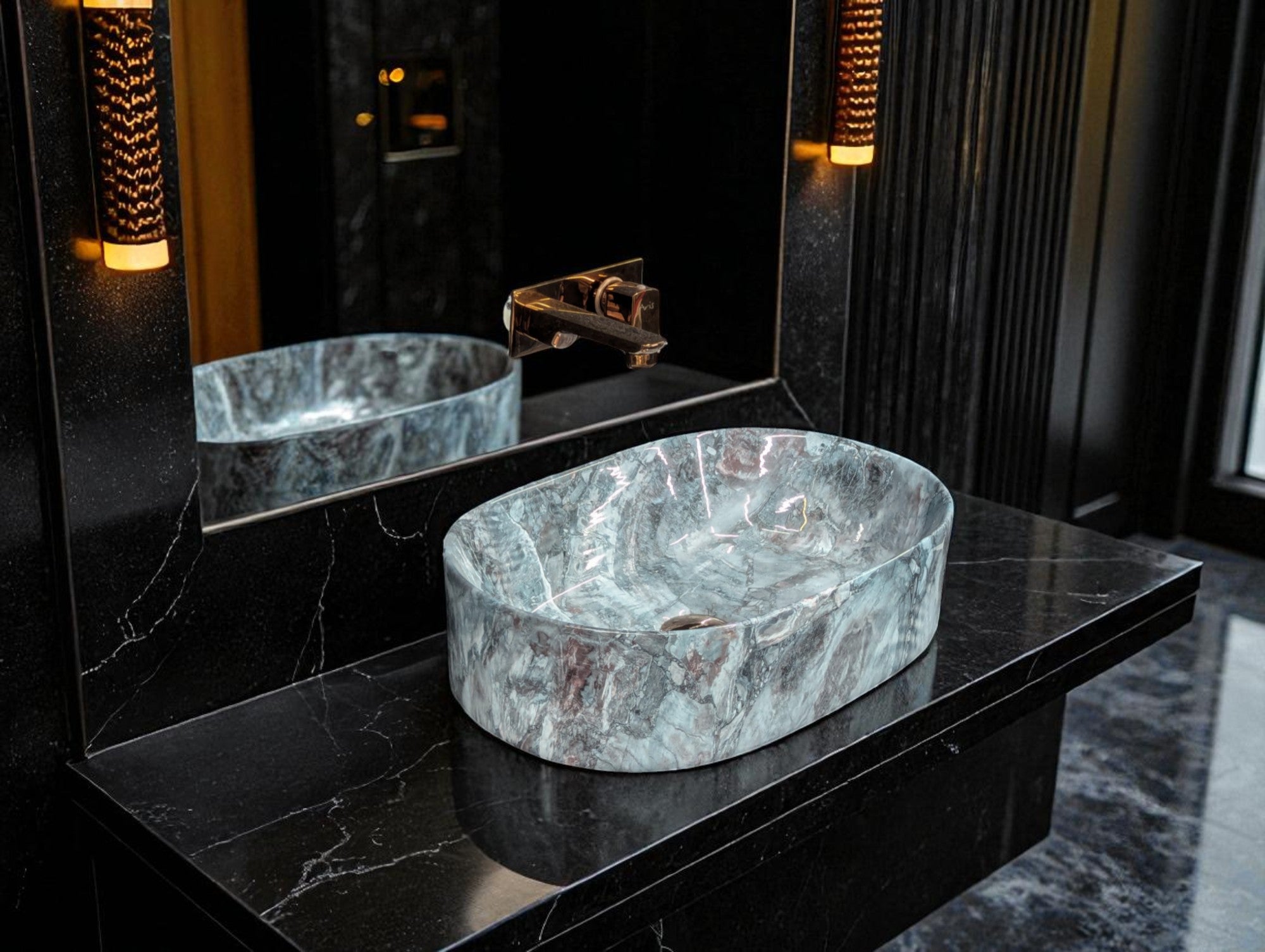 DELTA Premium Designer Ceramic Wash basin Glossy Finish (M-16) (19.5x13x5) Table Top Basin (M-16)