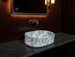 DELTA Premium Designer Ceramic Wash basin Glossy Finish (M-16) (19.5x13x5) Table Top Basin (M-16)