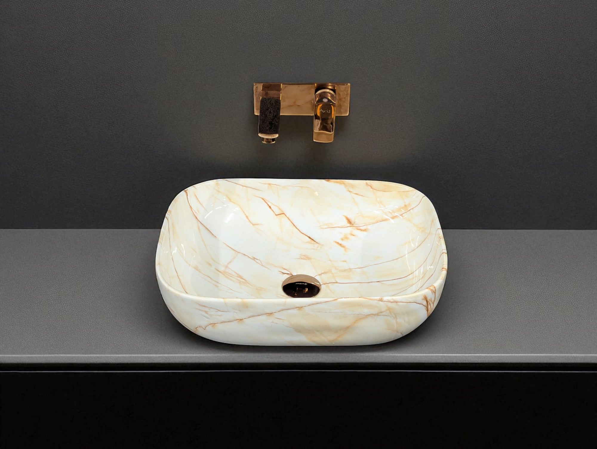 DELTA Premium Designer Ceramic Wash Basin Matt (18*13*5)(M-63) Table Top Basin