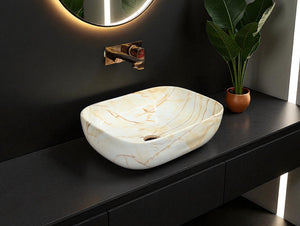 DELTA Premium Designer Ceramic Wash Basin Matt (18*13*5)(M-63) Table Top Basin