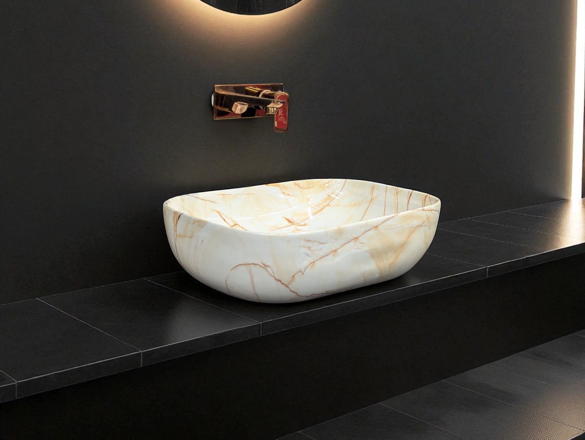 DELTA Premium Designer Ceramic Wash Basin Matt (18*13*5)(M-63) Table Top Basin