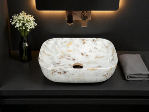 DELTA Premium Designer Ceramic Wash Basin(M01) (18x13x6)(M1001) Table Top Basin