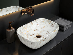 DELTA Premium Designer Ceramic Wash Basin(M01) (18x13x6)(M1001) Table Top Basin