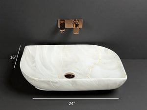 DELTA Premium Designer Ceramic Wash basin Matt Finish (M70) (22x16x5)(M70) Table Top Basin (Multicolor)