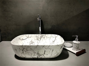 DELTA Big Size Imported Premium Designer Ceramic Wash Basin(M06) (18*13*5) Table Top Basin
