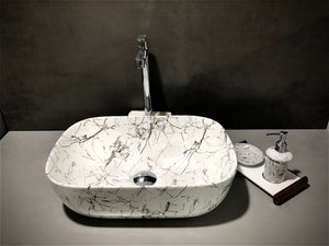 DELTA Premium Designer Ceramic Wash Basin(0006) (18x13x5)(0006) Table Top Basin  (White)