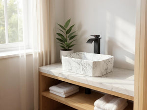 DELTA Premium Designer Ceramic Wash basin Glossy Finish (M-05) (16x12x5) Table Top Basin (M-05)